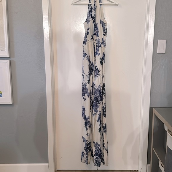 VICI | White and Blue floral Halter Maxi Dress | Size M - Picture 2 of 6